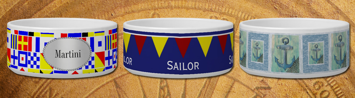Nautical Pet Dishes
