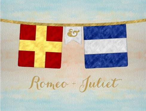 Couples Nautical Flag Monogram Example